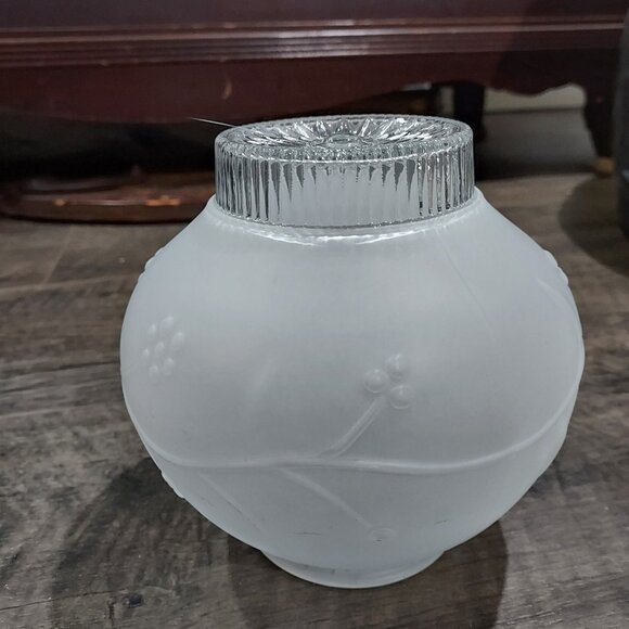 Lamp Shade Frosted Glass Ceiling Light Fixture Globe Stem Berries 3.25" Fit. - Picture 9 of 11